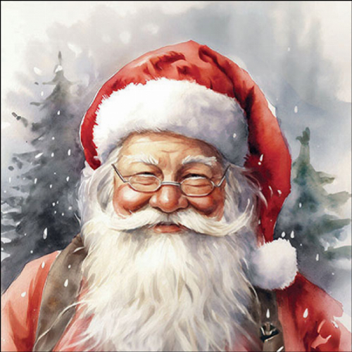 Fröhlicher Weihnachtsmann  - Servietten 33x33cm