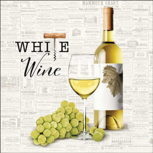 White wine  - Servietten 25x25cm
